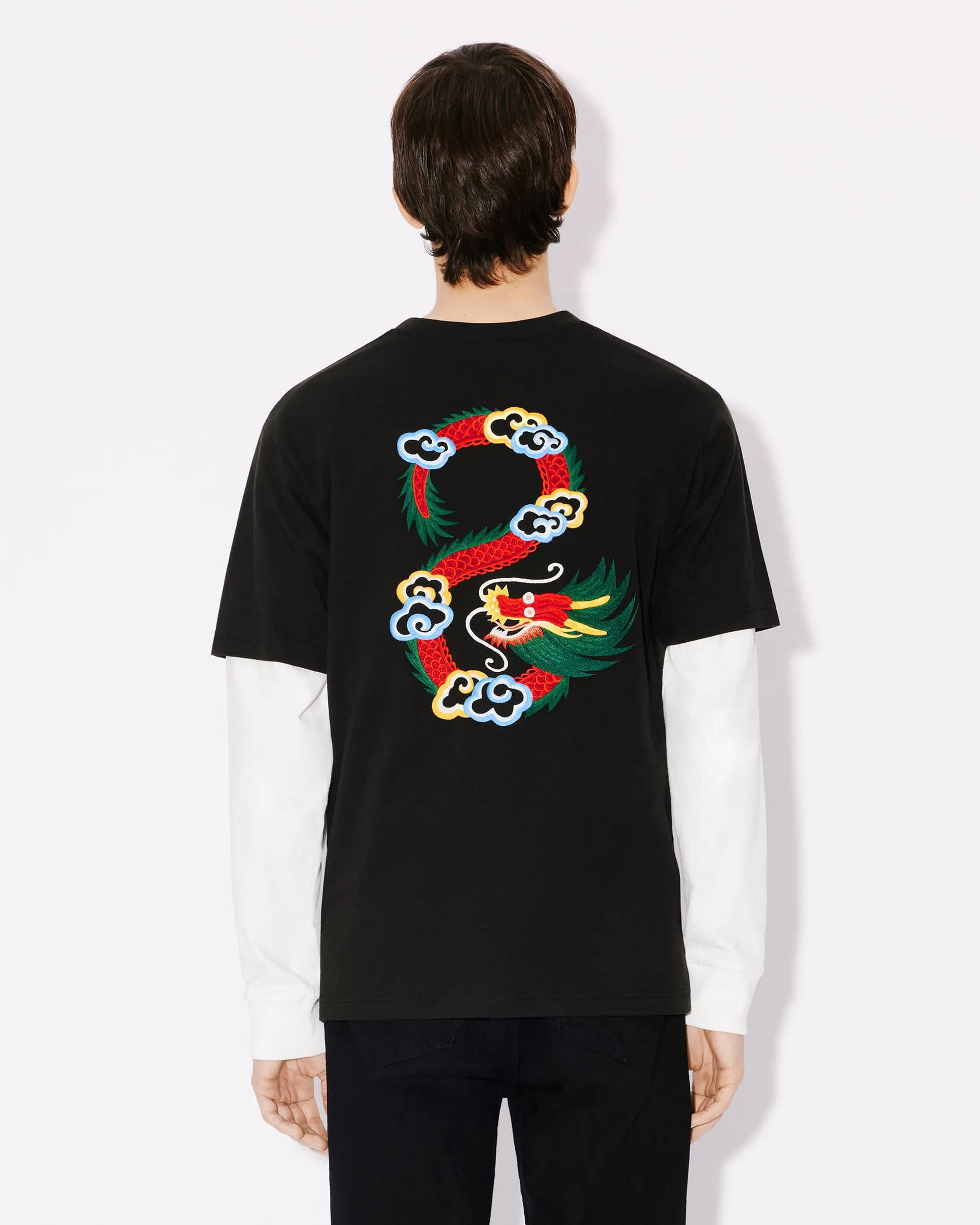 KENZO 2024 New Year Tiger Limited T-shirt YEAR OF THE DRAGON' EMBROIDERED CLASSIC T-SHIRT Color: White Black Hidden Blue Size: M L XL XXL Three Standards Style Number: K 92